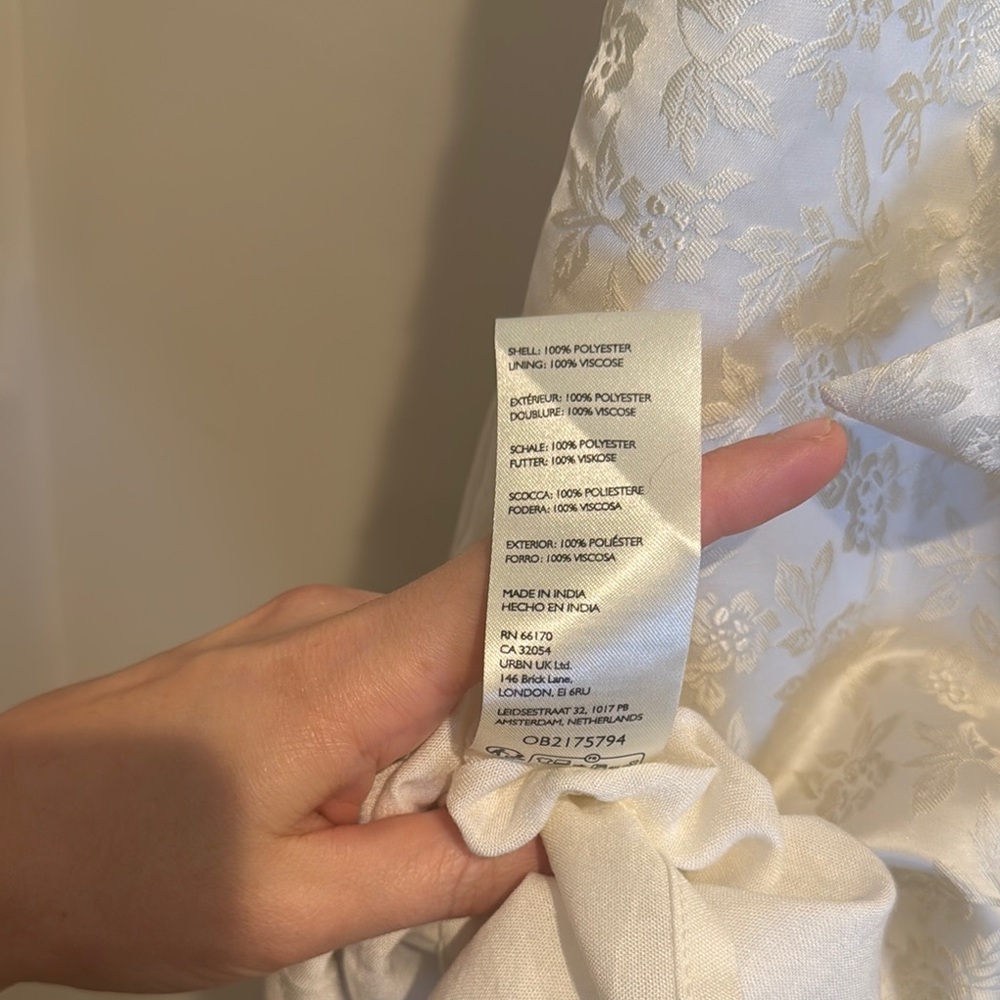 NWOT Satin Free People Blake Mini Shift‎ Dress XS White With Bow Details - Picture 10 of 10